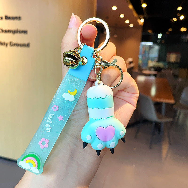 Wholesale Cartoon Cute Cat Claw Silicone Keychain